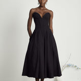 Katherine – Üks õlg corset midi kleit