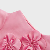 Magali – Roosa maxi kleit faux lillede ja paeltega