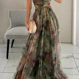 Giselle – Lummav maxi-kleit lillemustriga