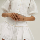 Laney Skort With Beige Piping | White/Sand