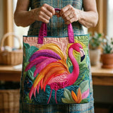 Tikitud ostukott – Vikerkaar-flamingo