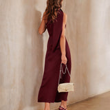 Veinipunane – Elegantne maxi kleit